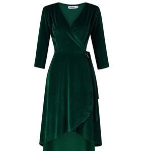 Long Green Velvet Dress